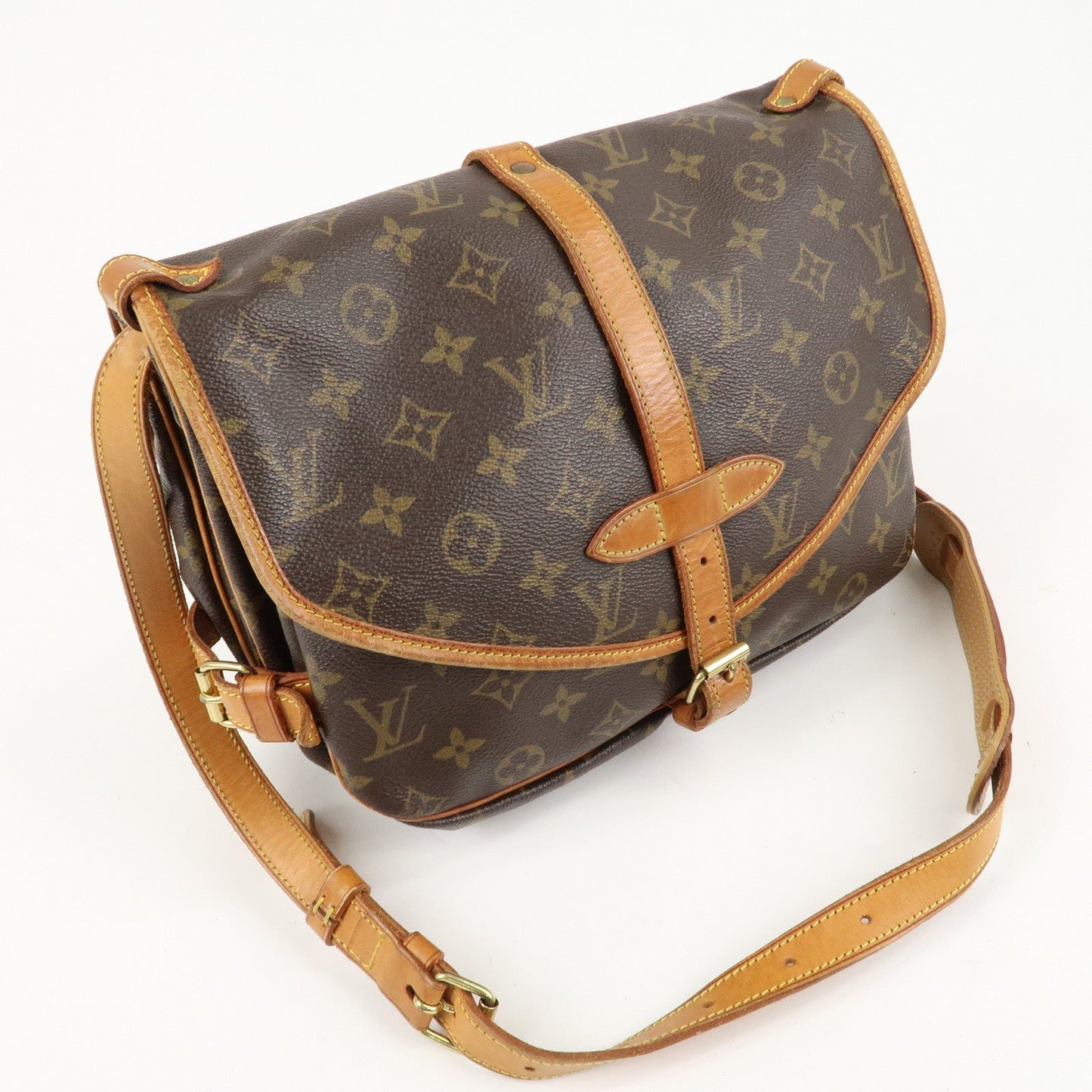 Louis Vuitton Monogram Saumur 30 Crossbody Bag Brown M42256