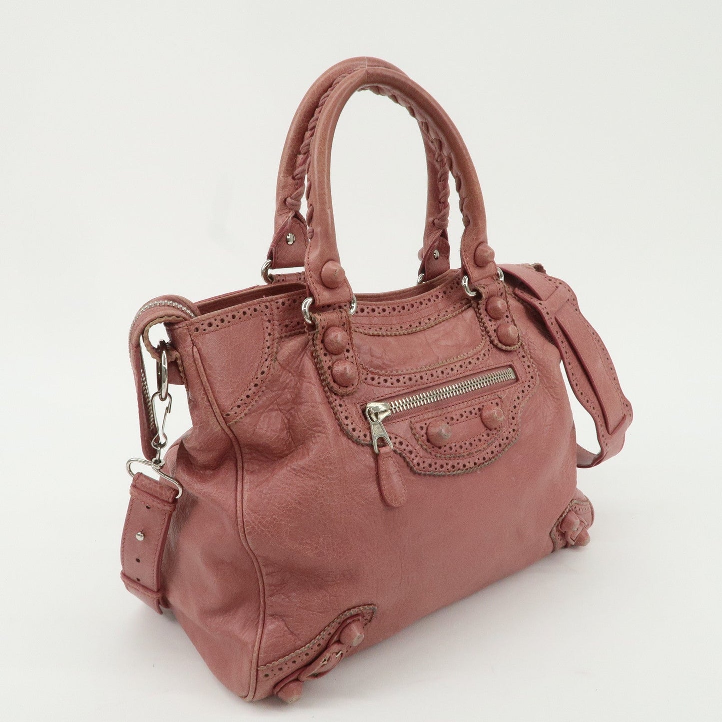 BALENCIAGA Leather Giant Velo 2Way Bag Hand Bag Pink 258045