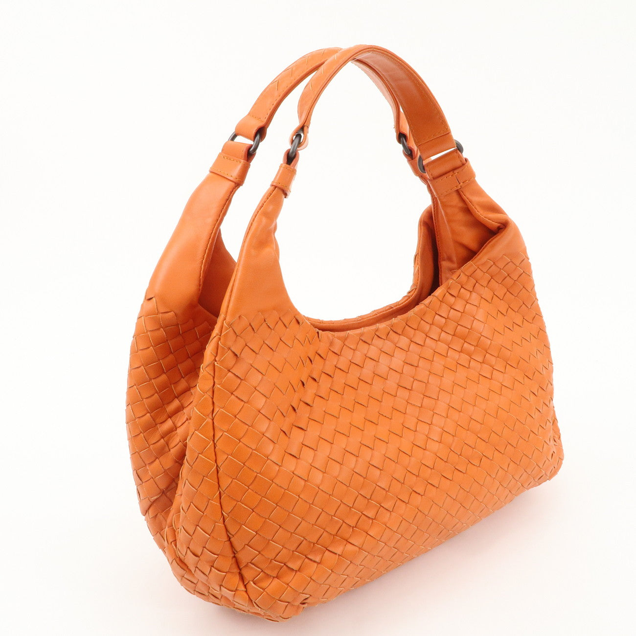 BOTTEGA VENETA Intrecciato Leather Shoulder Bag Orange 125787