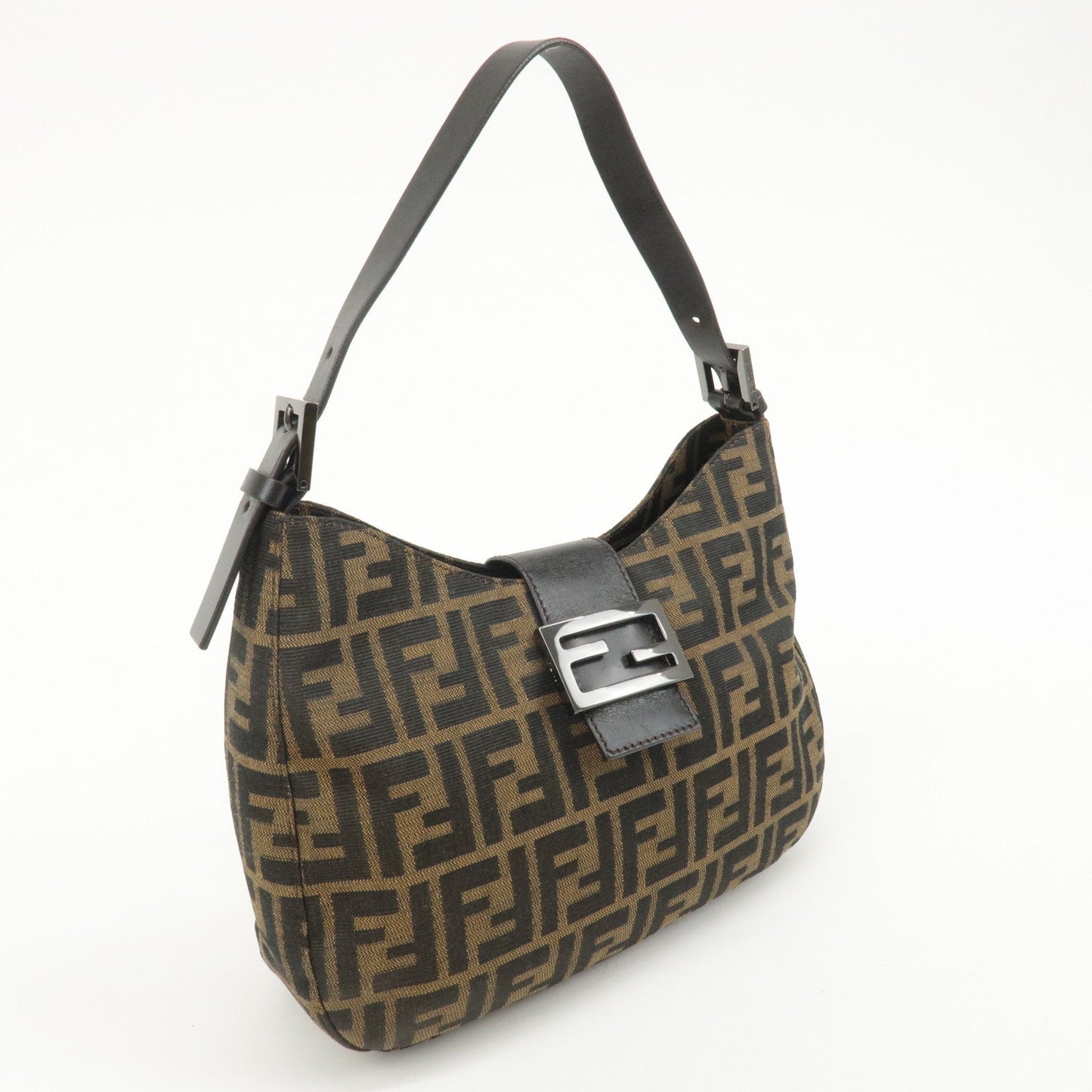 FENDI Zucca Canvas Leather One Shoulder Bag 8BR182