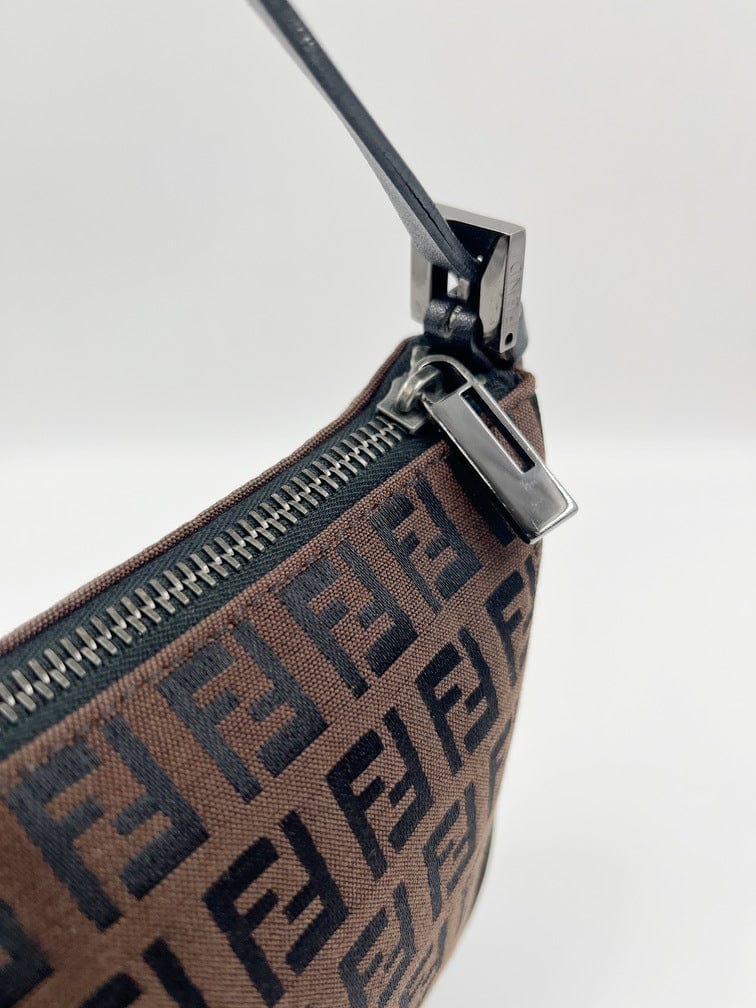 Vintage Fendi Pochette Bag in Brown Zucca Canvas