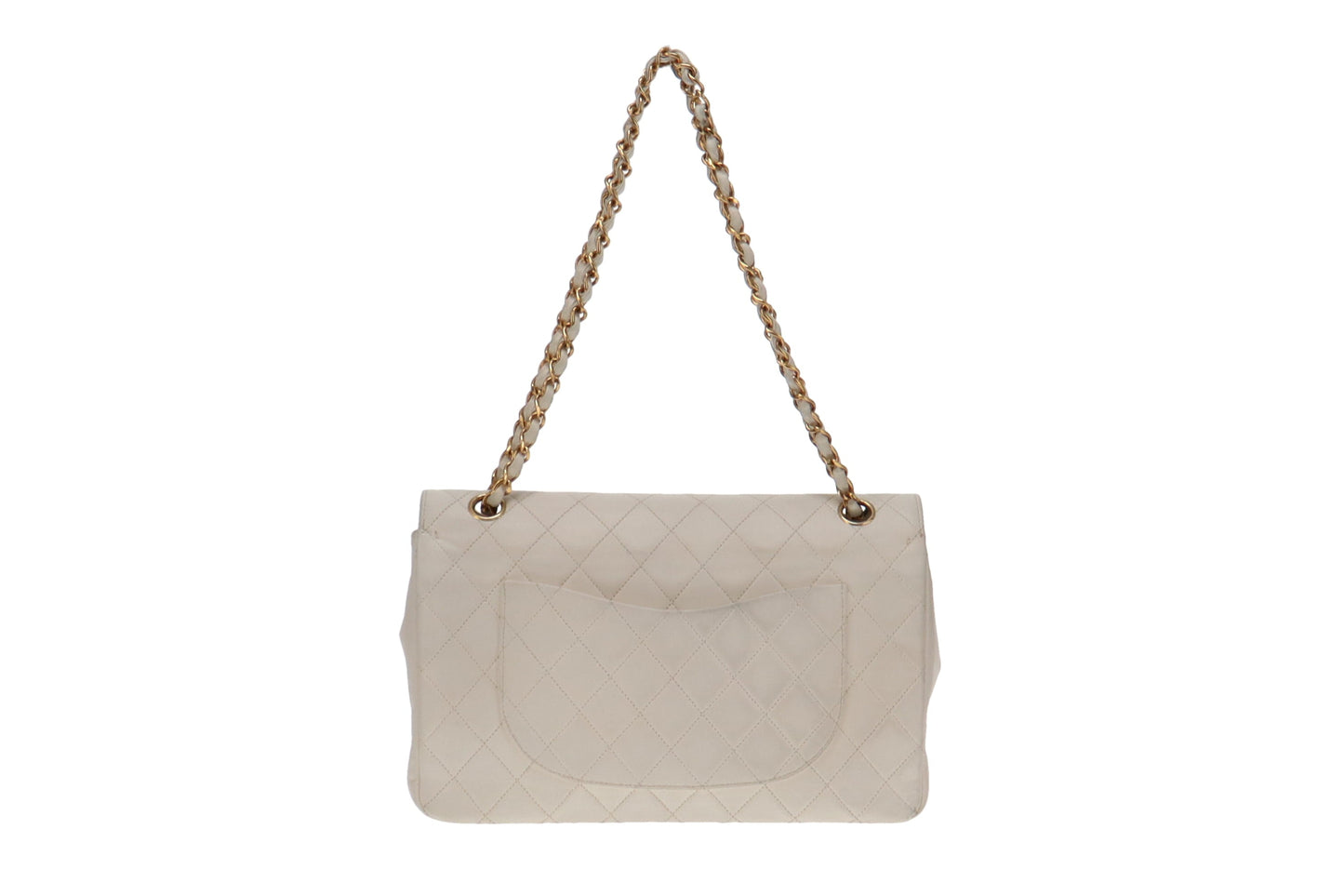 Chanel Classic Vintage Flap White Lambskin 1986 1st Series Med