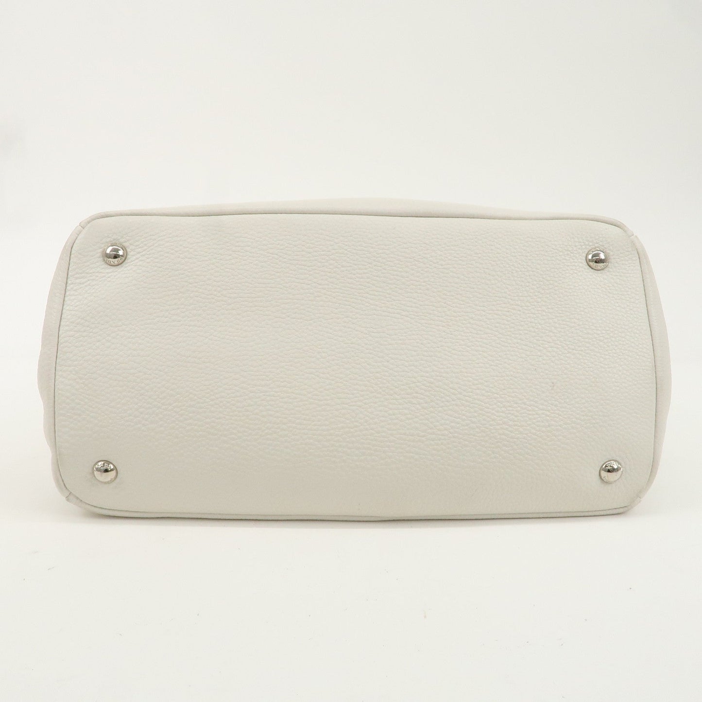 PRADA Leather Hand Bag White BN2579