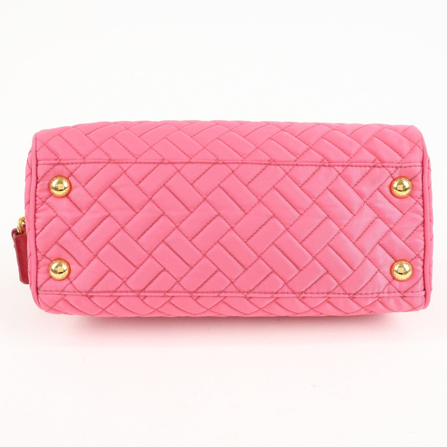 PRADA Nylon Leather Chain Shoulder Bag Pink BR4965