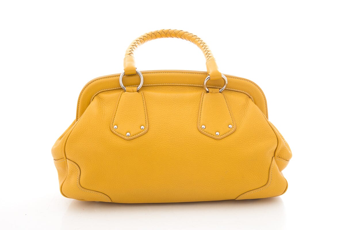 Prada Yellow Vitello Daino Leather Handbag