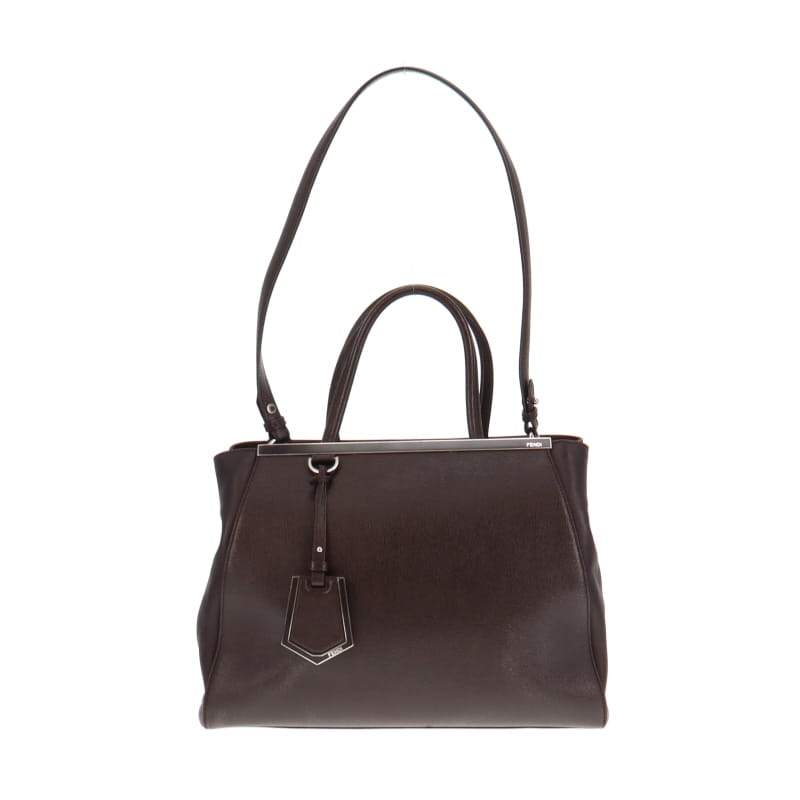 Fendi 2Jours Bag Medium In Dark Coffee & Palladium Hardware