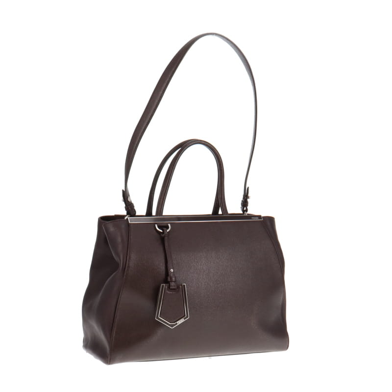 Fendi 2Jours Bag Medium In Dark Coffee & Palladium Hardware