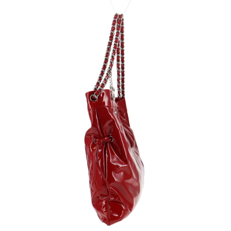 Chanel Red Patent Leather Bonbons Drawstring Tote 31 2009/10