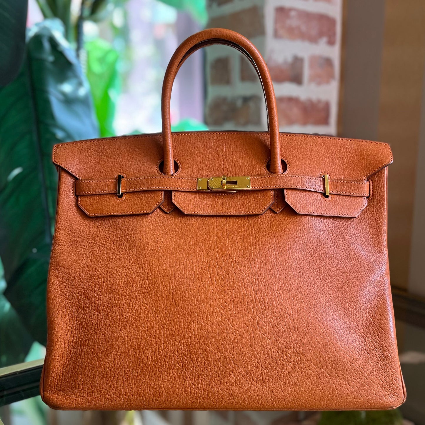 HERMES Orange Chevre de Coromandel Birkin 40