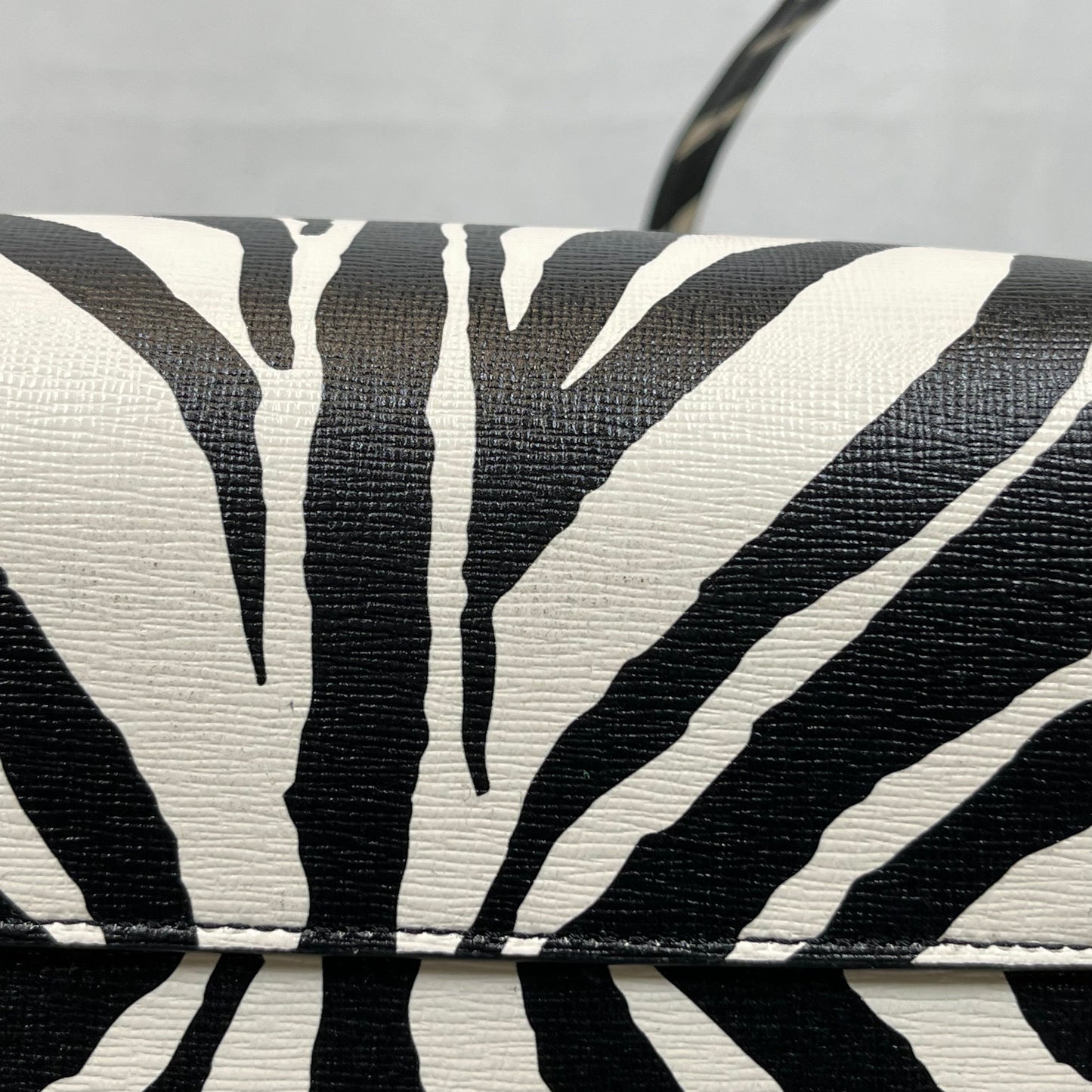 MANSUR GAVRIEL Mini Black White Zebra Print Coated Canvas Bucket Bag