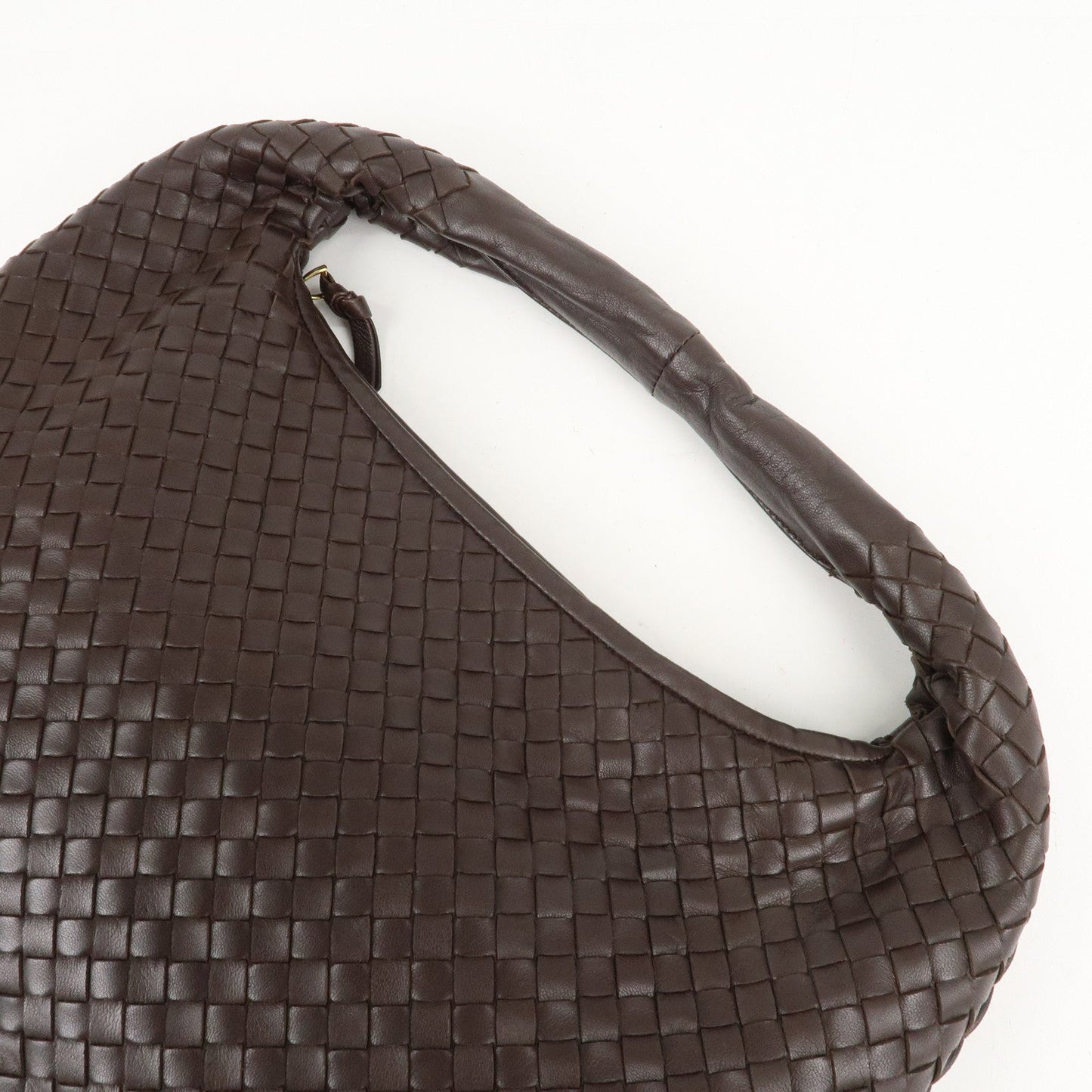 BOTTEGA VENETA Hobo Intrecciato Leather Shoulder Bag Brown 115653