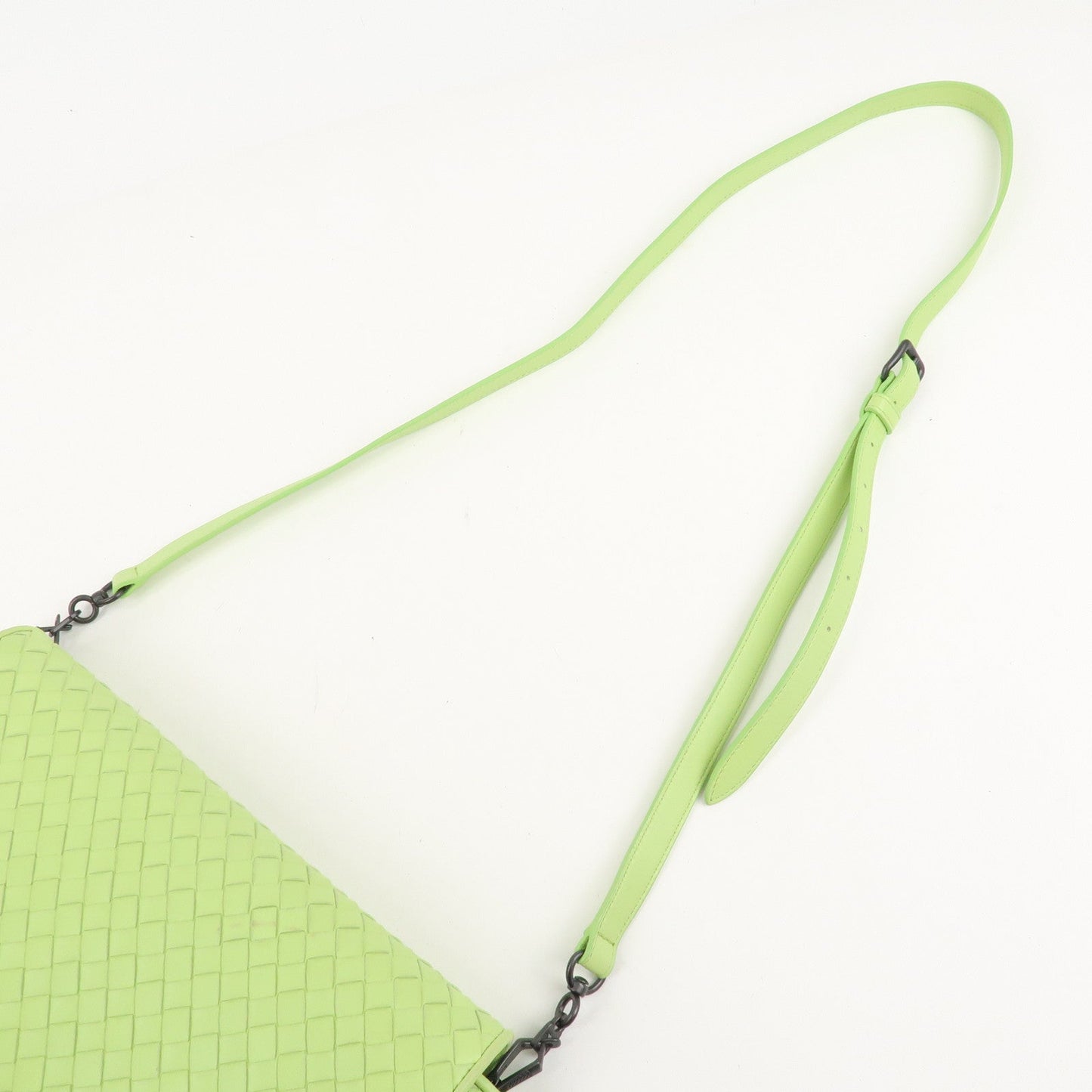 BOTTEGA VENETA Intrecciato Leather Shoulder Bag Light Green