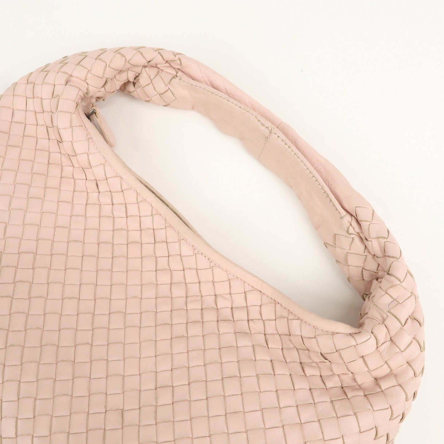 BOTTEGA VENETA Intrecciato Leather Shoulder Bag Pink 115653