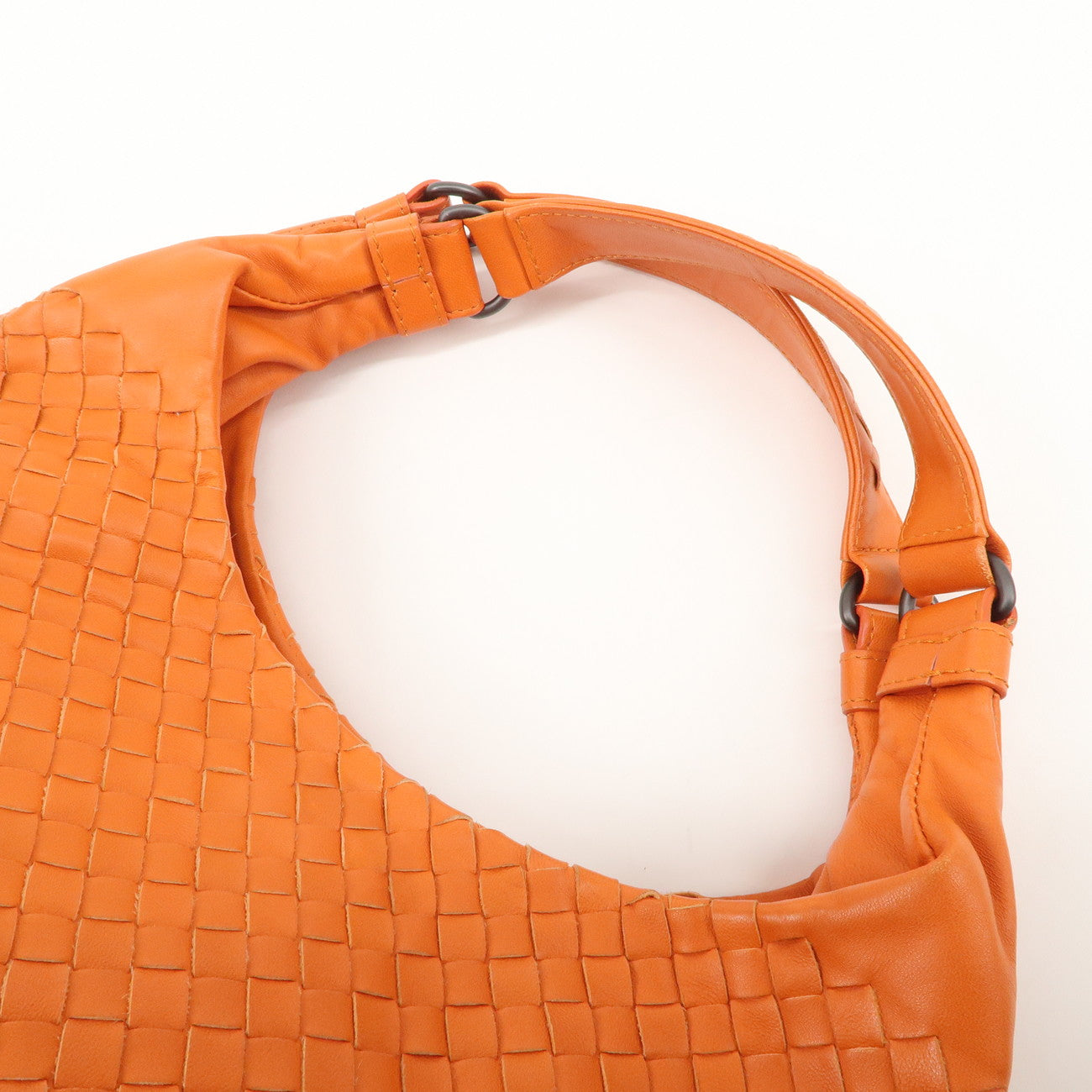 BOTTEGA VENETA Intrecciato Leather Shoulder Bag Orange 125787