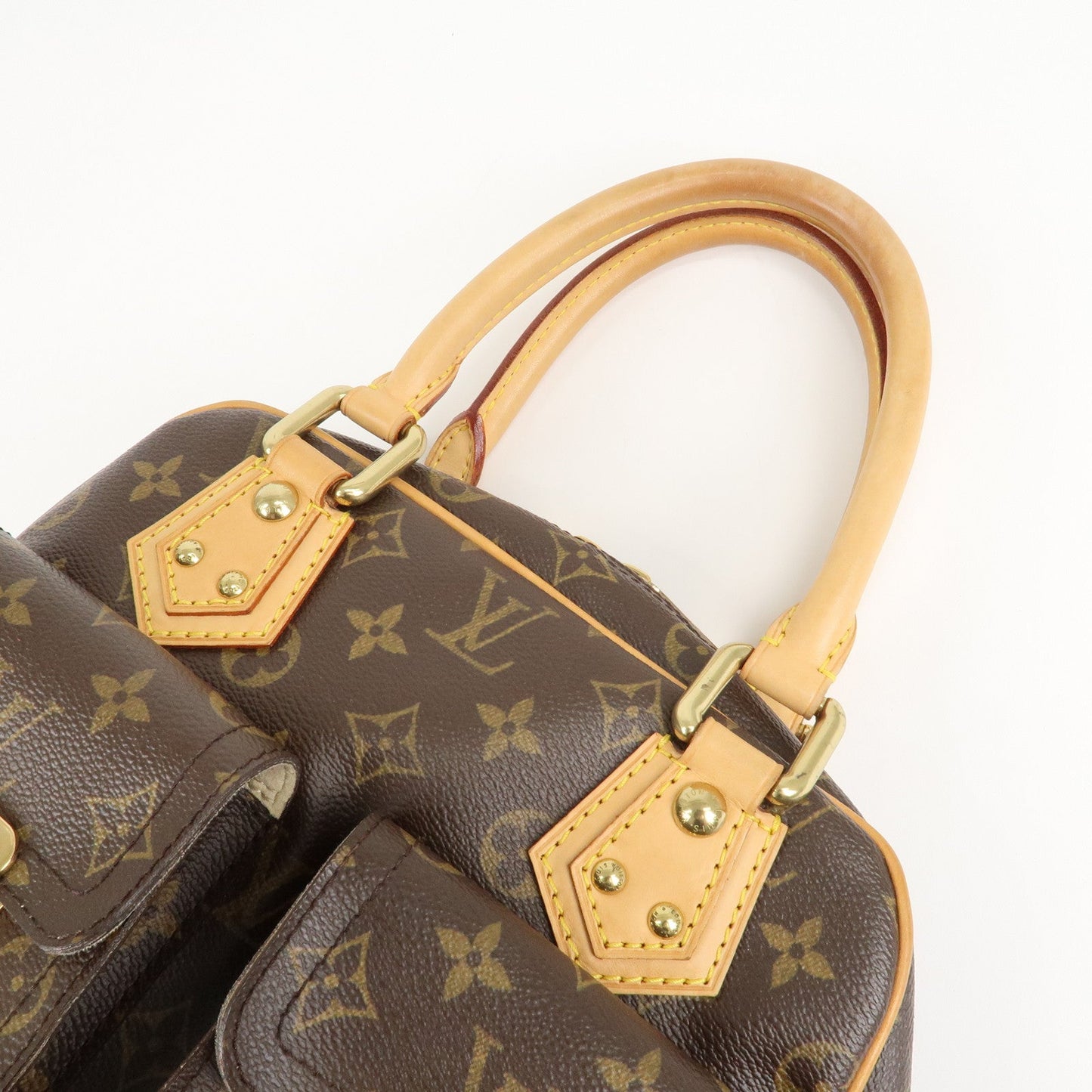 Louis Vuitton Monogram Manhattan PM Hand Bag Brown M40026