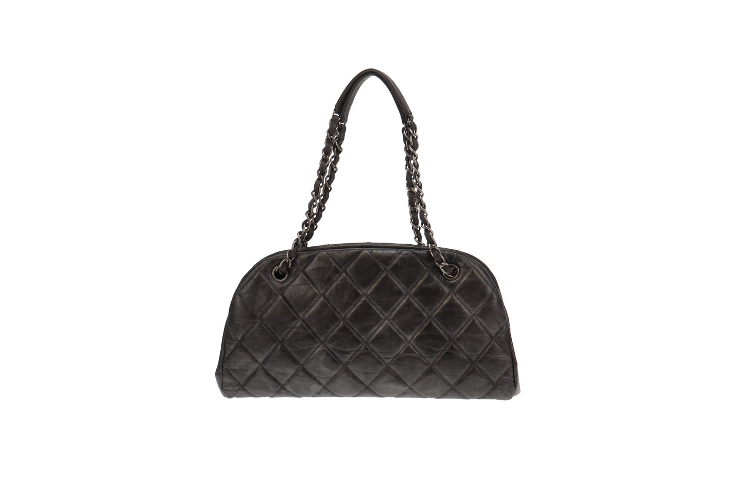 Chanel Gunmetal Metallic Leather Mademoiselle with Kisslock Interior 2012