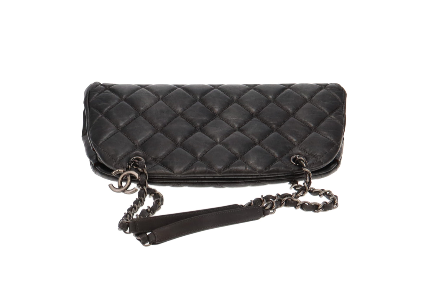 Chanel Gunmetal Metallic Leather Mademoiselle with Kisslock Interior 2012