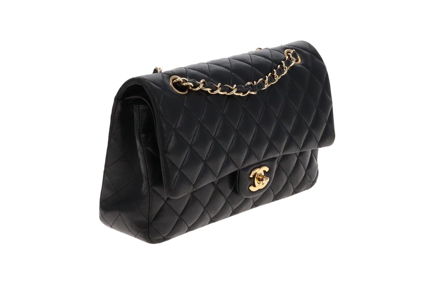 Chanel Black Lambskin GHW Classic Medium Double Flap 2014