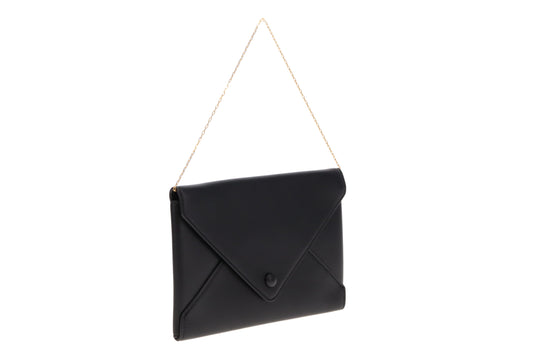 The Row Smooth Leather Black Enveope Mini Chain Bag