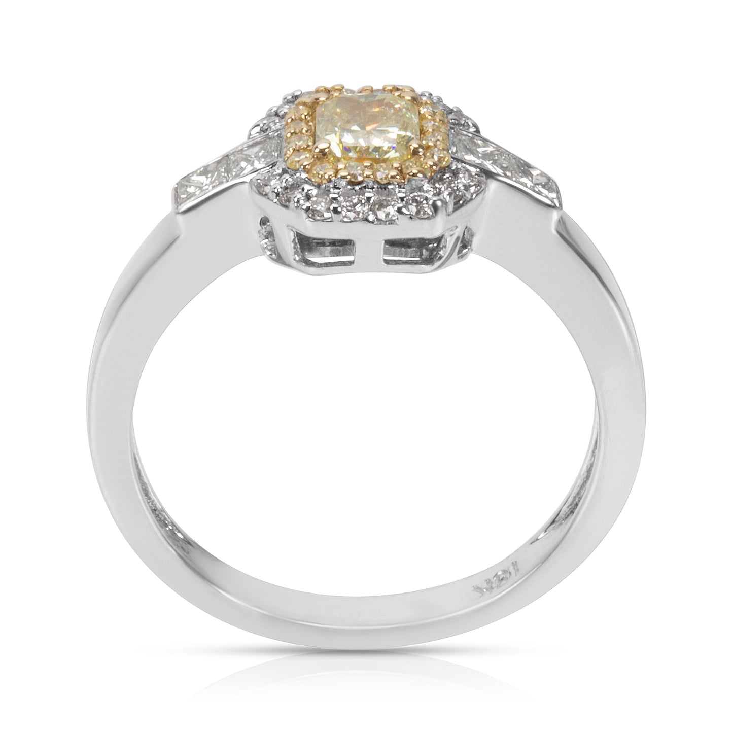 Yellow Diamond Halo Ring in 18KT Yellow Gold 0.68ctw