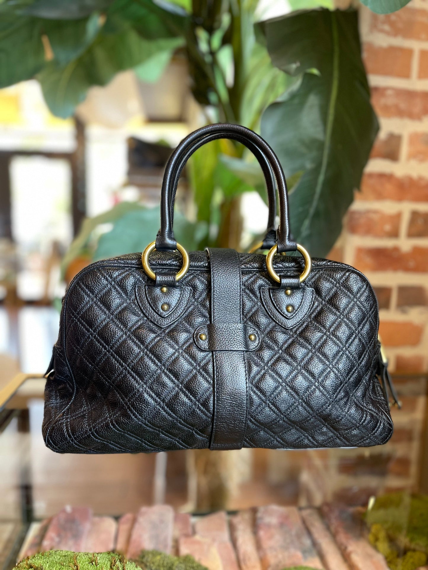 MARC JACOBS Black Quilted Venetia Satchel