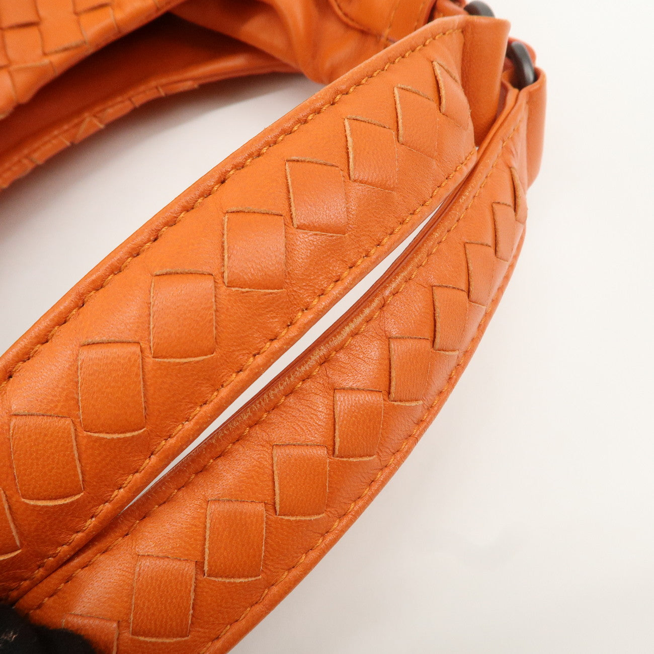 BOTTEGA VENETA Intrecciato Leather Shoulder Bag Orange 125787