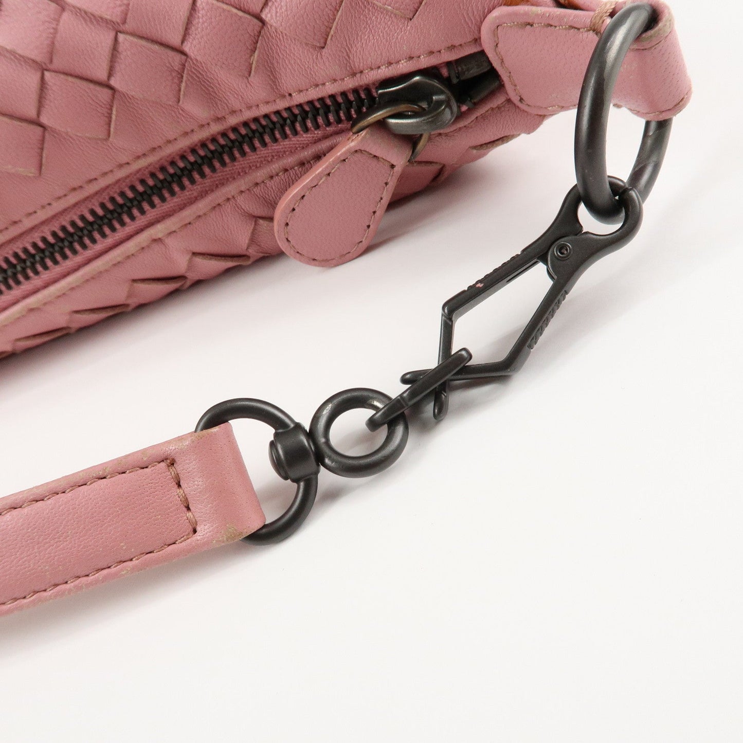 BOTTEGA VENETA Intrecciato Leather Shoulder Bag Pink