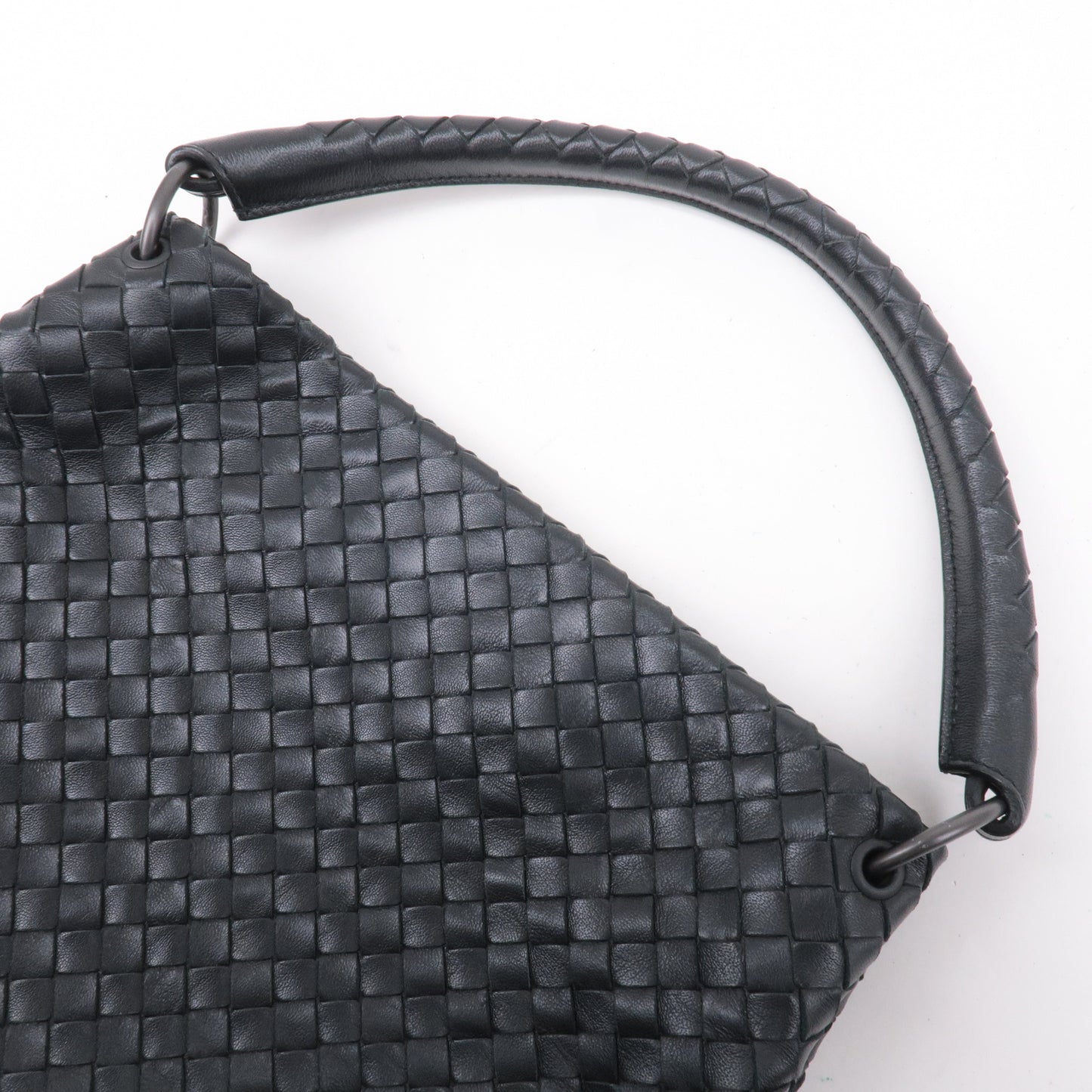 BOTTEGA VENETA Intrecciato Leather Shoulder Bag black 255690