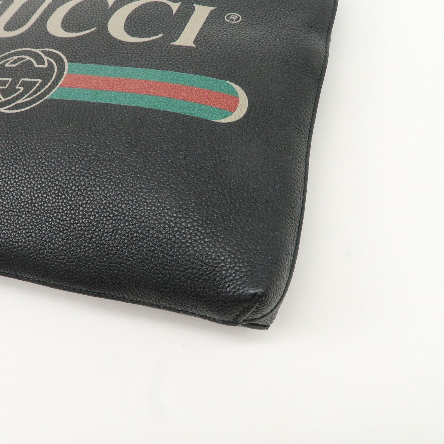 GUCCI Leather Portfolio Medium Clutch Bag Black 572770