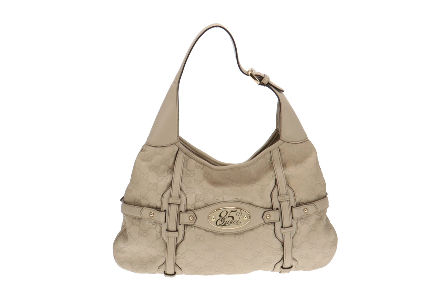 Gucci Cream Guccissima 85th Anniversary Edition Horsebit Hobo