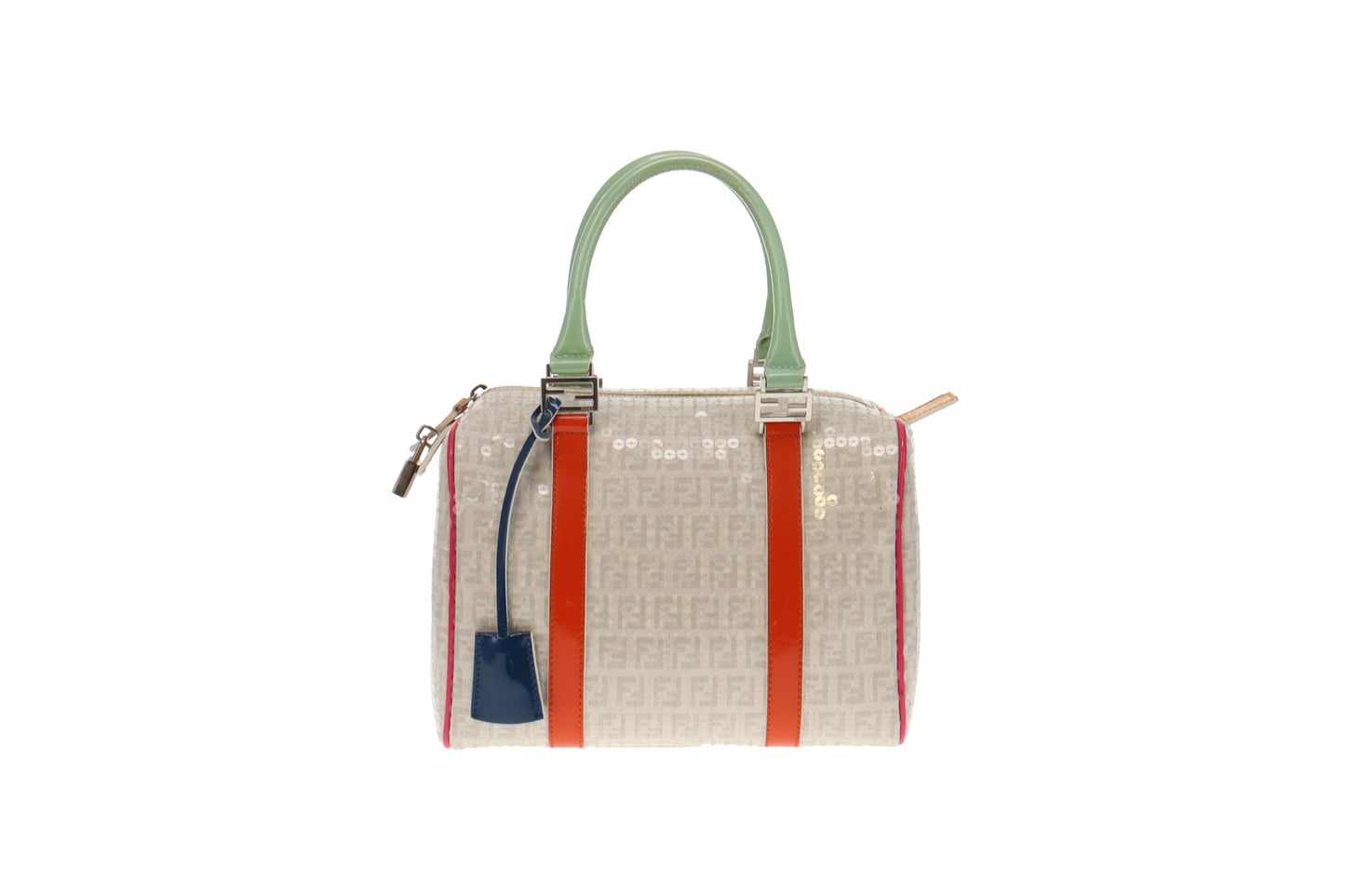 Fendi Canvas & Leather Sequin  Bowling Bag Ltd Edition