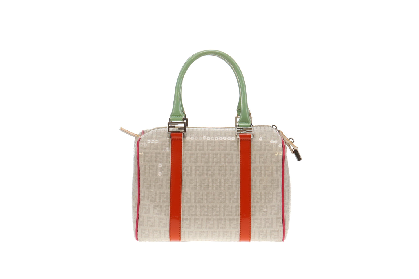 Fendi Canvas & Leather Sequin  Bowling Bag Ltd Edition