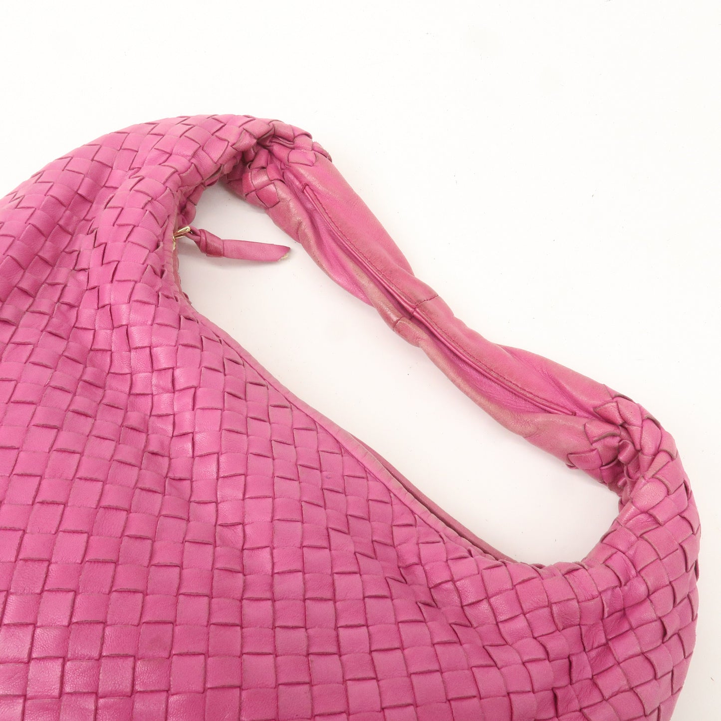 BOTTEGA VENETA Intrecciato Leather Hobo Shoulder Bag Pink 115653