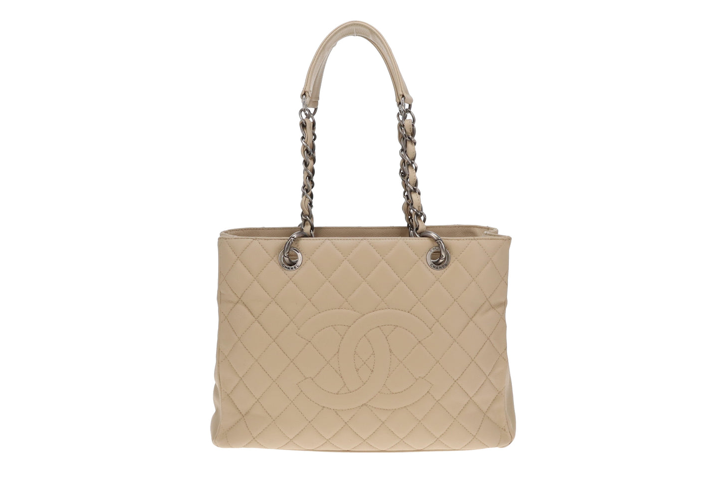 Chanel Grand Shopping Tote Light Beige New Model With Ruthenium Hardware 2009