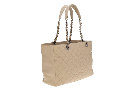 Chanel Grand Shopping Tote Light Beige New Model With Ruthenium Hardware 2009