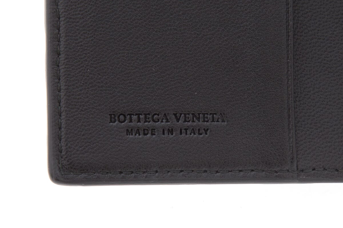 Bottega Veneta Black Woven Intrecciato Passport Holder