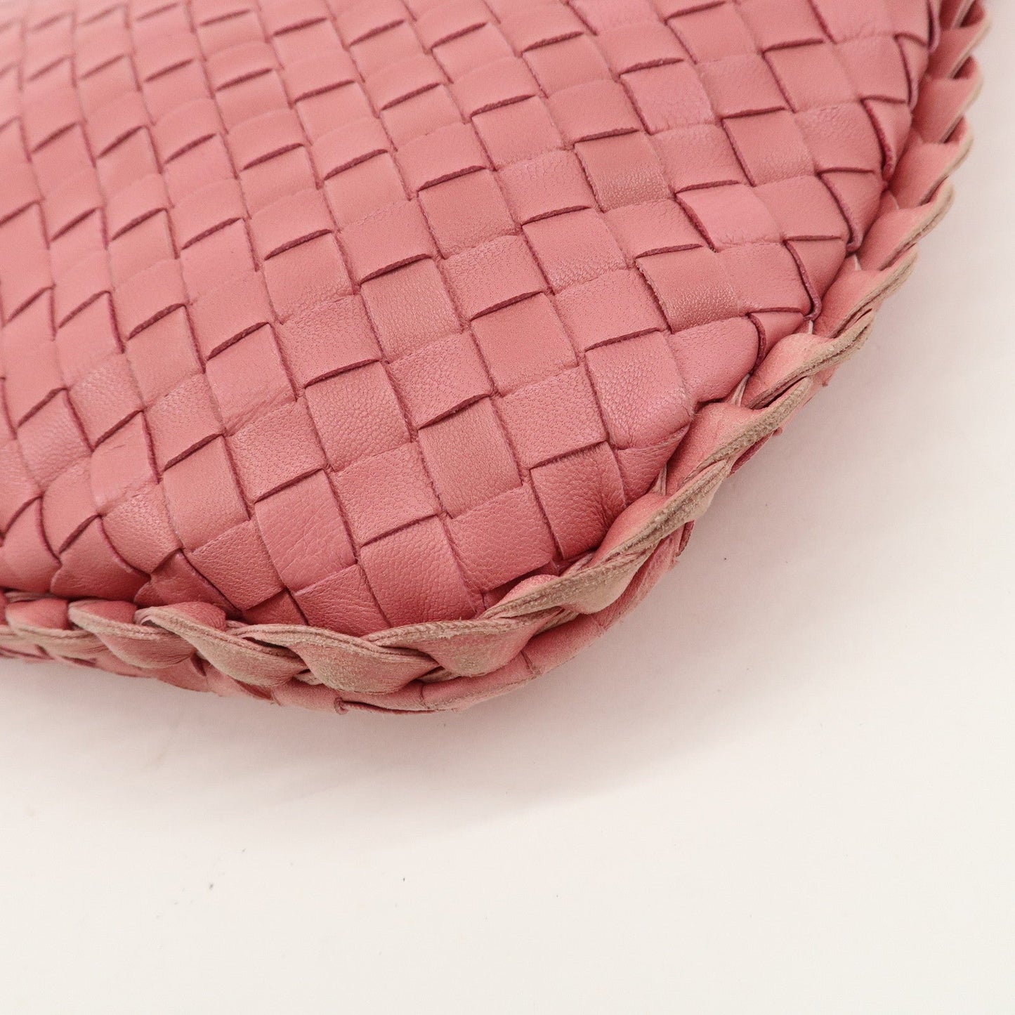 BOTTEGA VENETA Intrecciato Hobo Leather Shoulder Bag Pink 115653