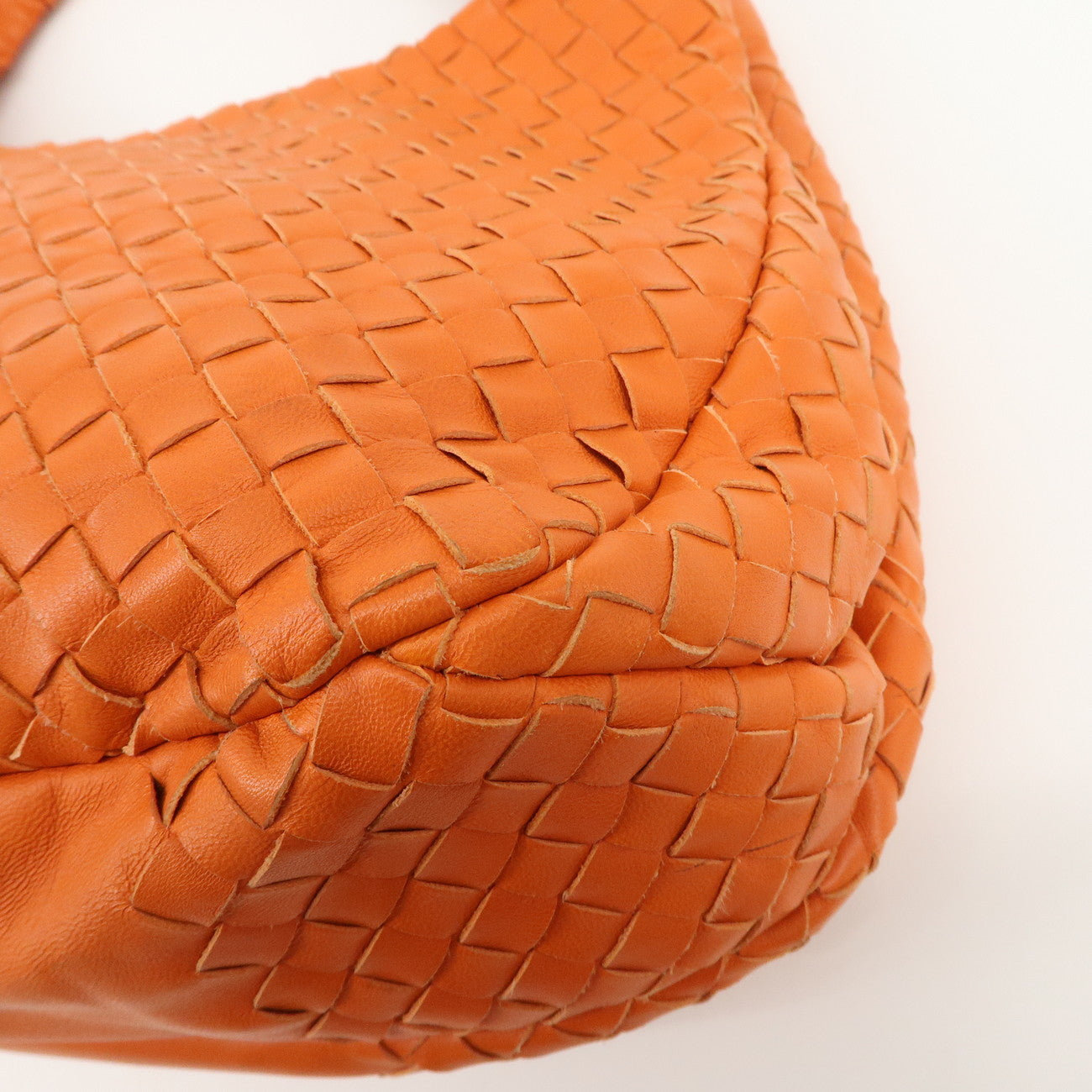 BOTTEGA VENETA Intrecciato Leather Shoulder Bag Orange 125787