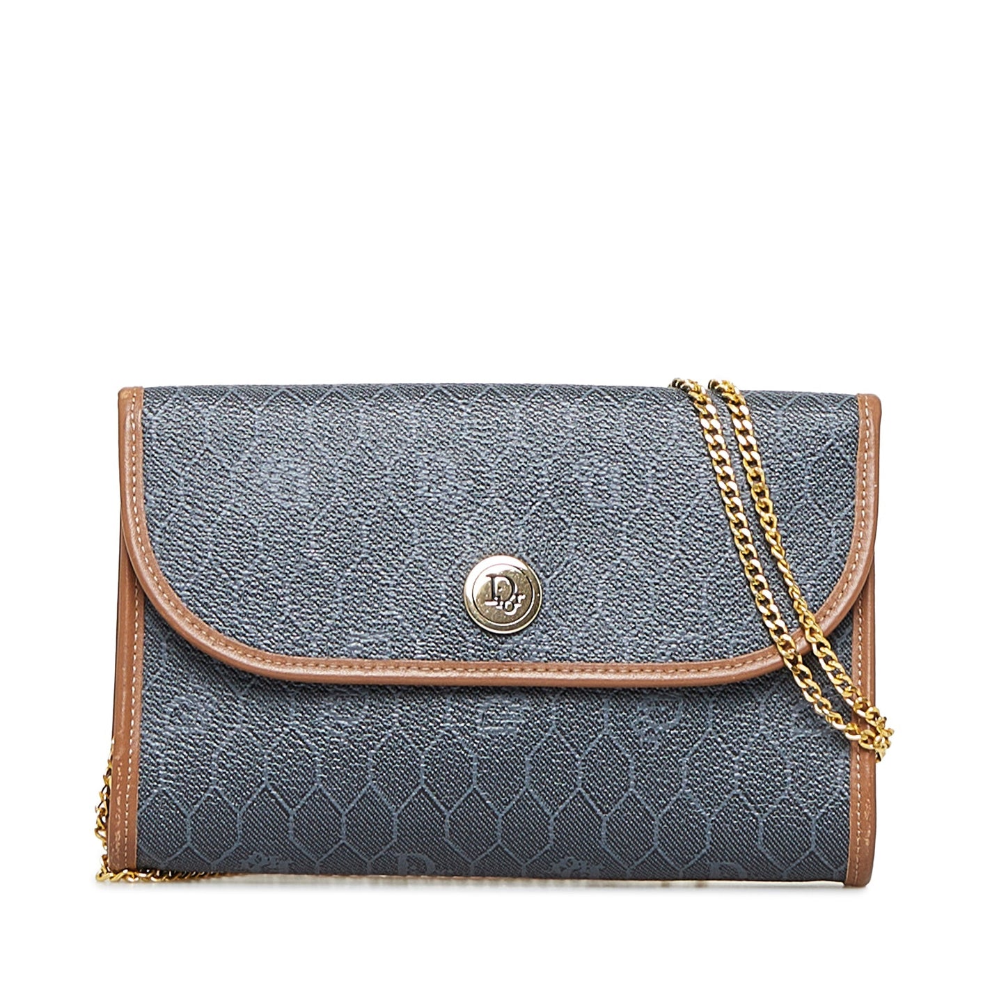 Dior Chain Flap Bag Grey Honeycomb Canvas