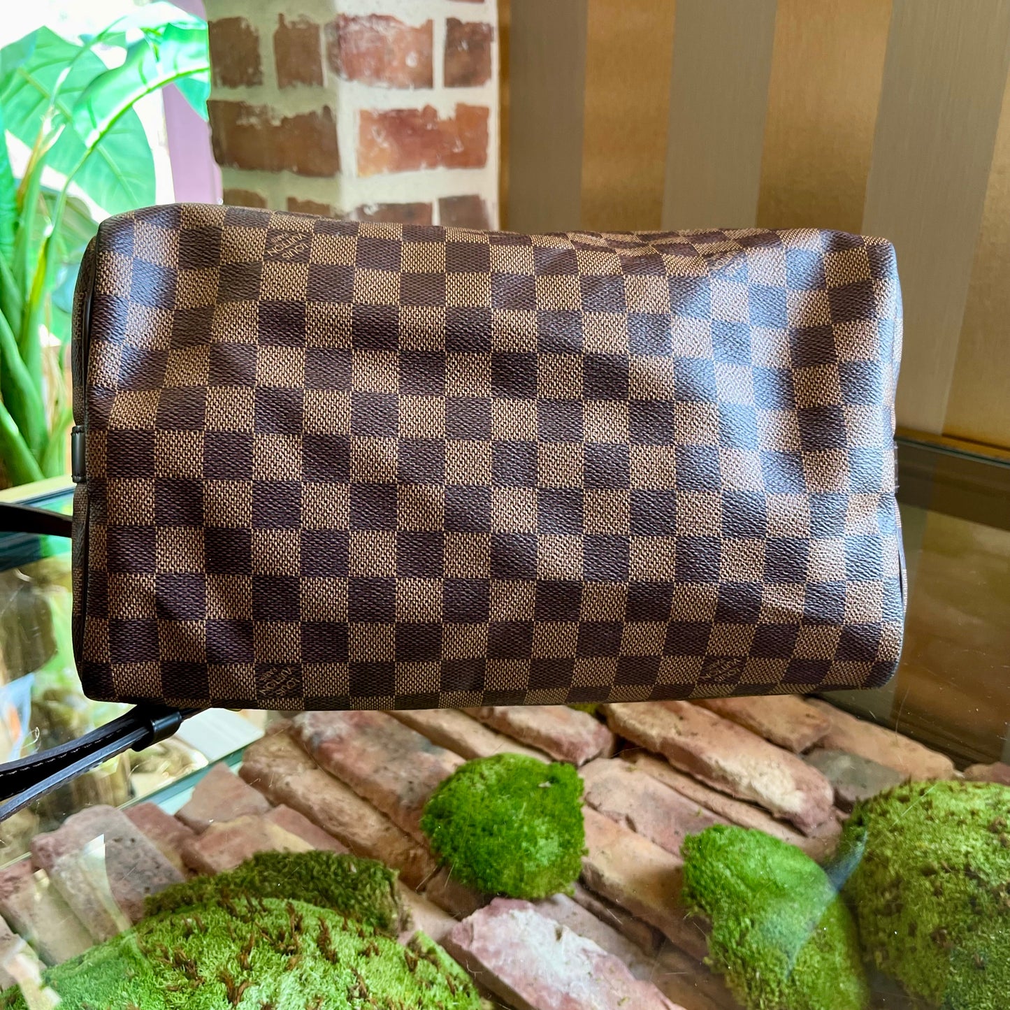 LOUIS VUITTON Speedy 30 Damier Ebene Canvas Satchel Bag