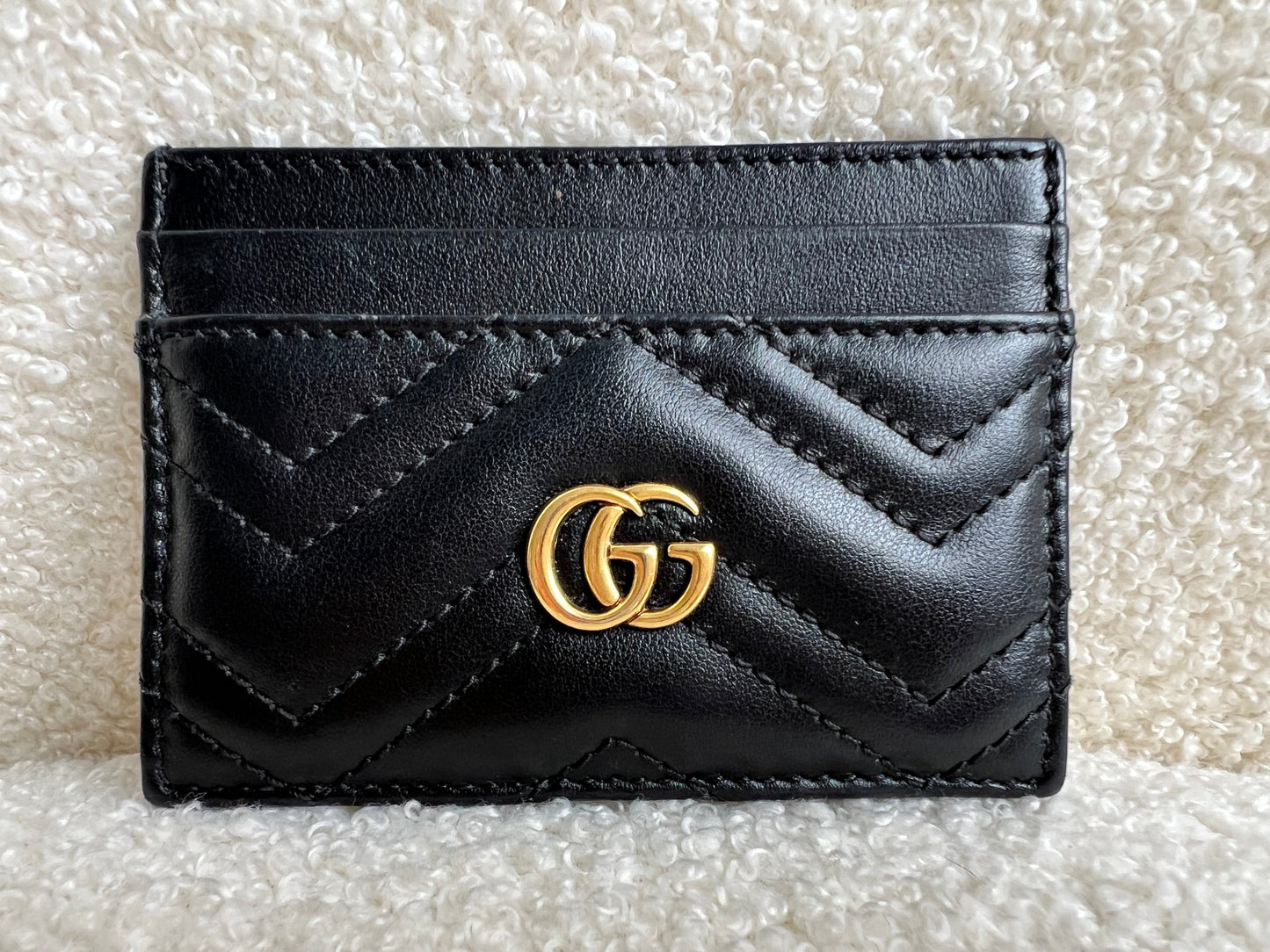 GG Black Marmont Matelassé Card Holder (RRP £235)