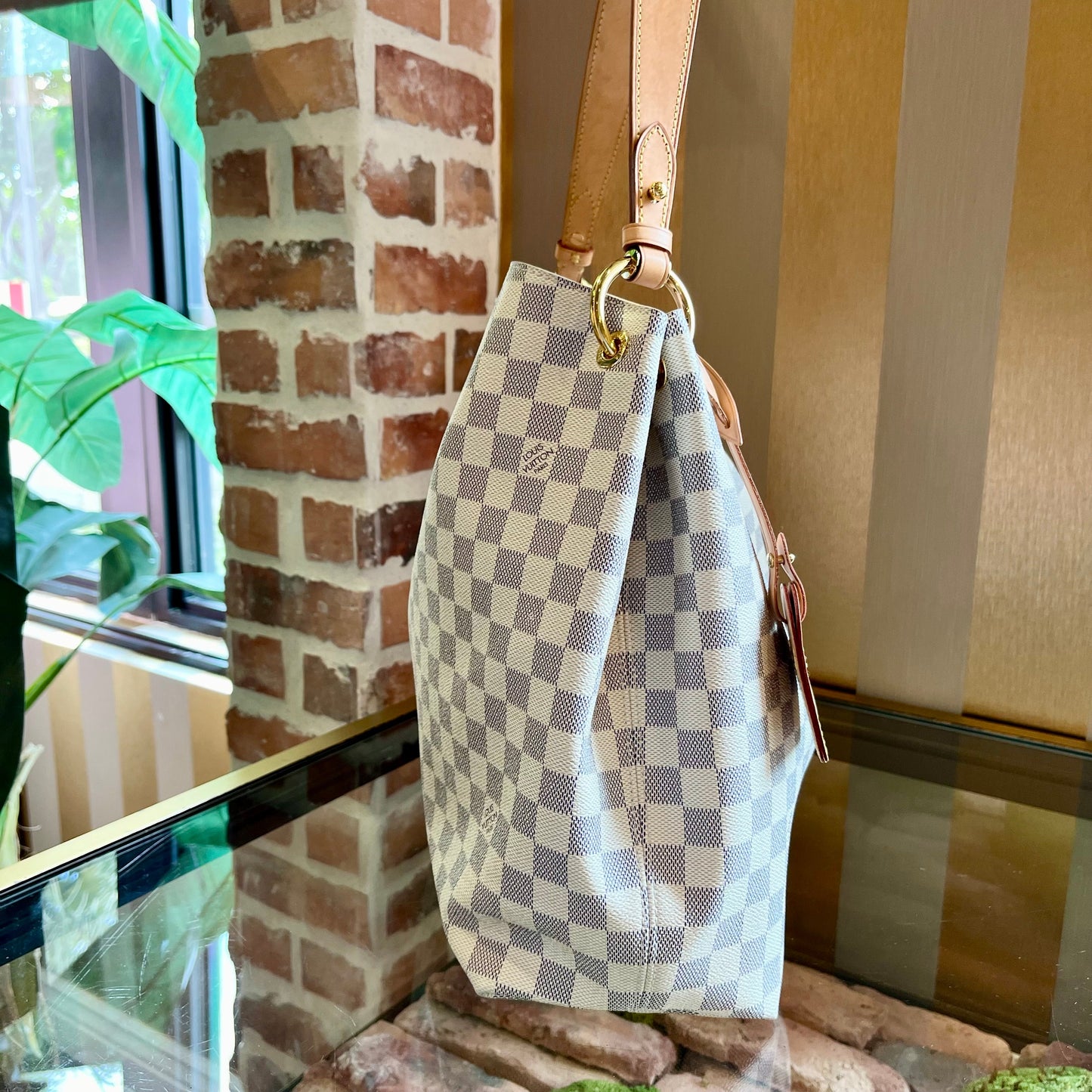 LOUIS VUITTON Damier Azur Graceful MM Hobo