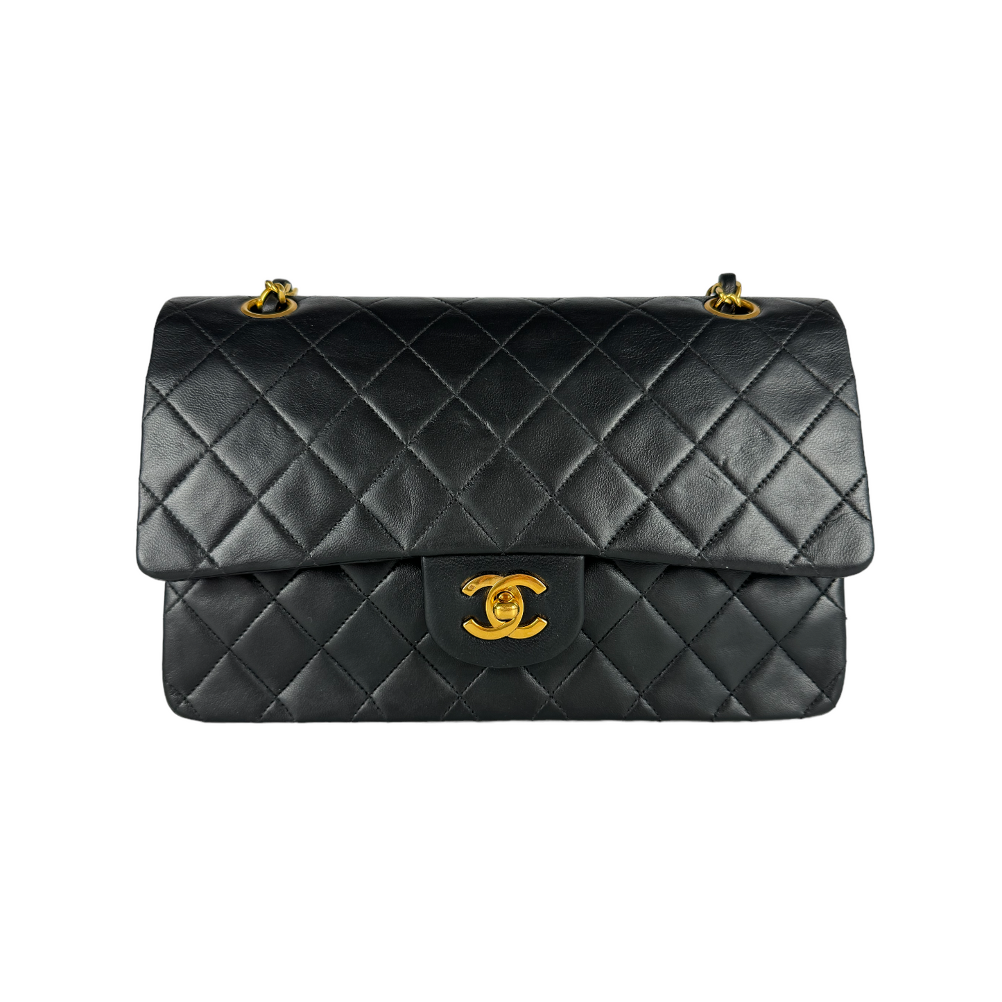 Chanel Classic Double Flap Medium Black Lambskin Gold