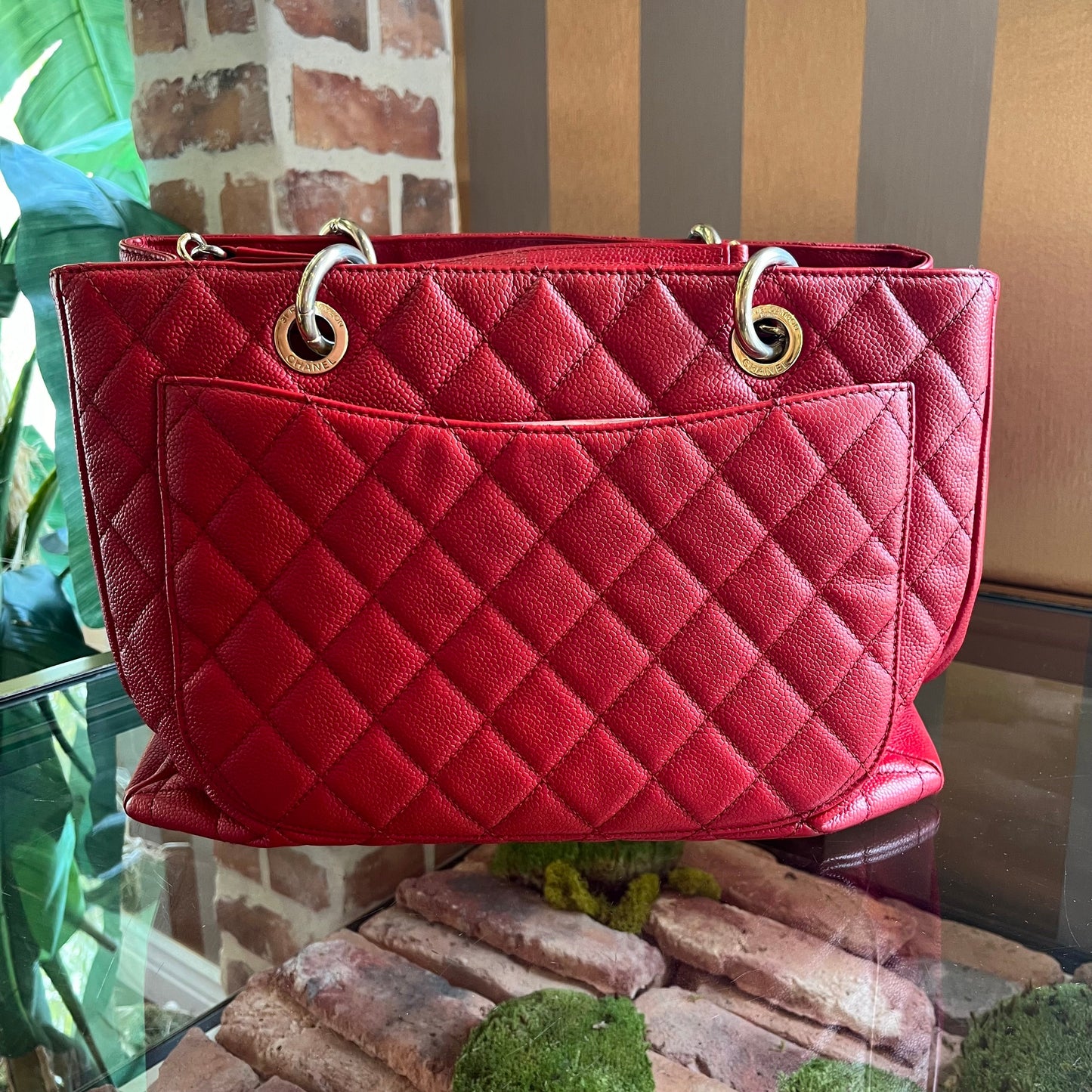 CHANEL Red Caviar Grand Shopper Tote ADI1012