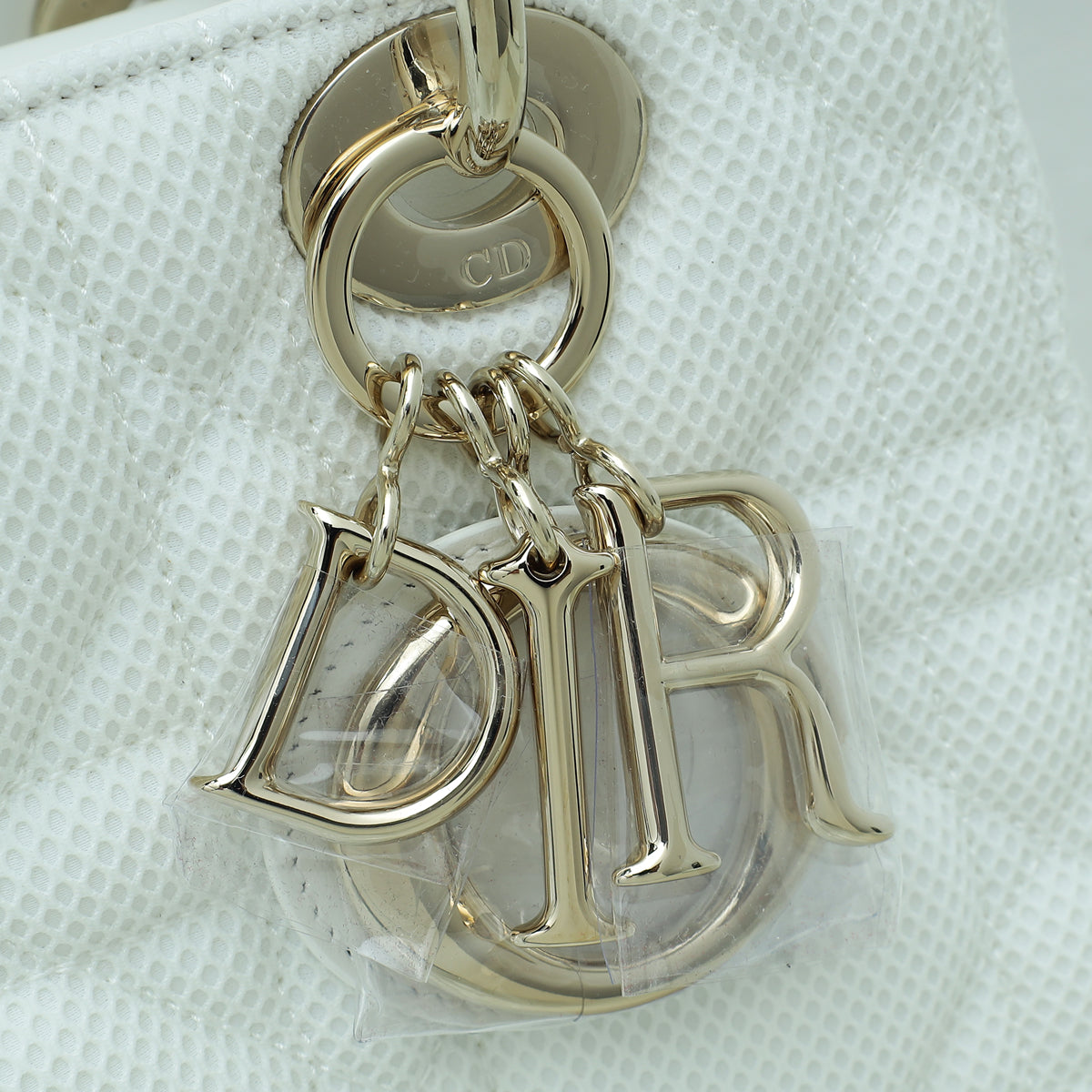 Christian Dior White Lady Dior Mesh Medium Bag