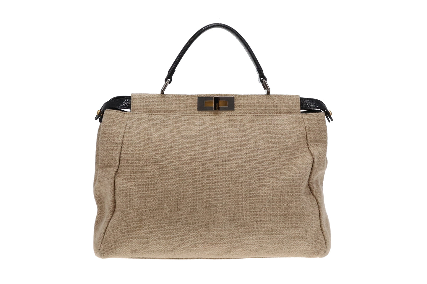 Fendi Canvas Peekaboo Tote Brown