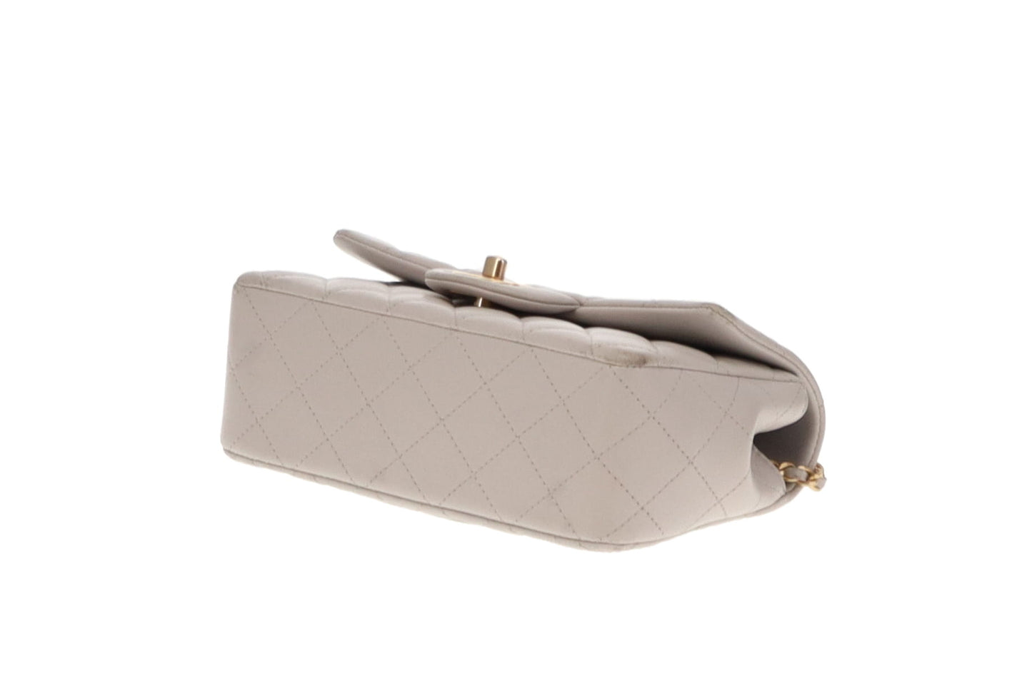 Chanel Grey Lambskin Mini Rectangle with Top Handle