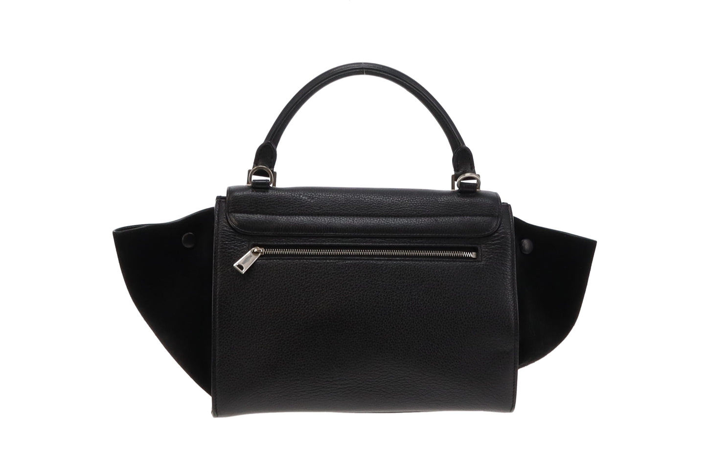 Celine Black Leather And Suede with SHW Trapeze Bag Small