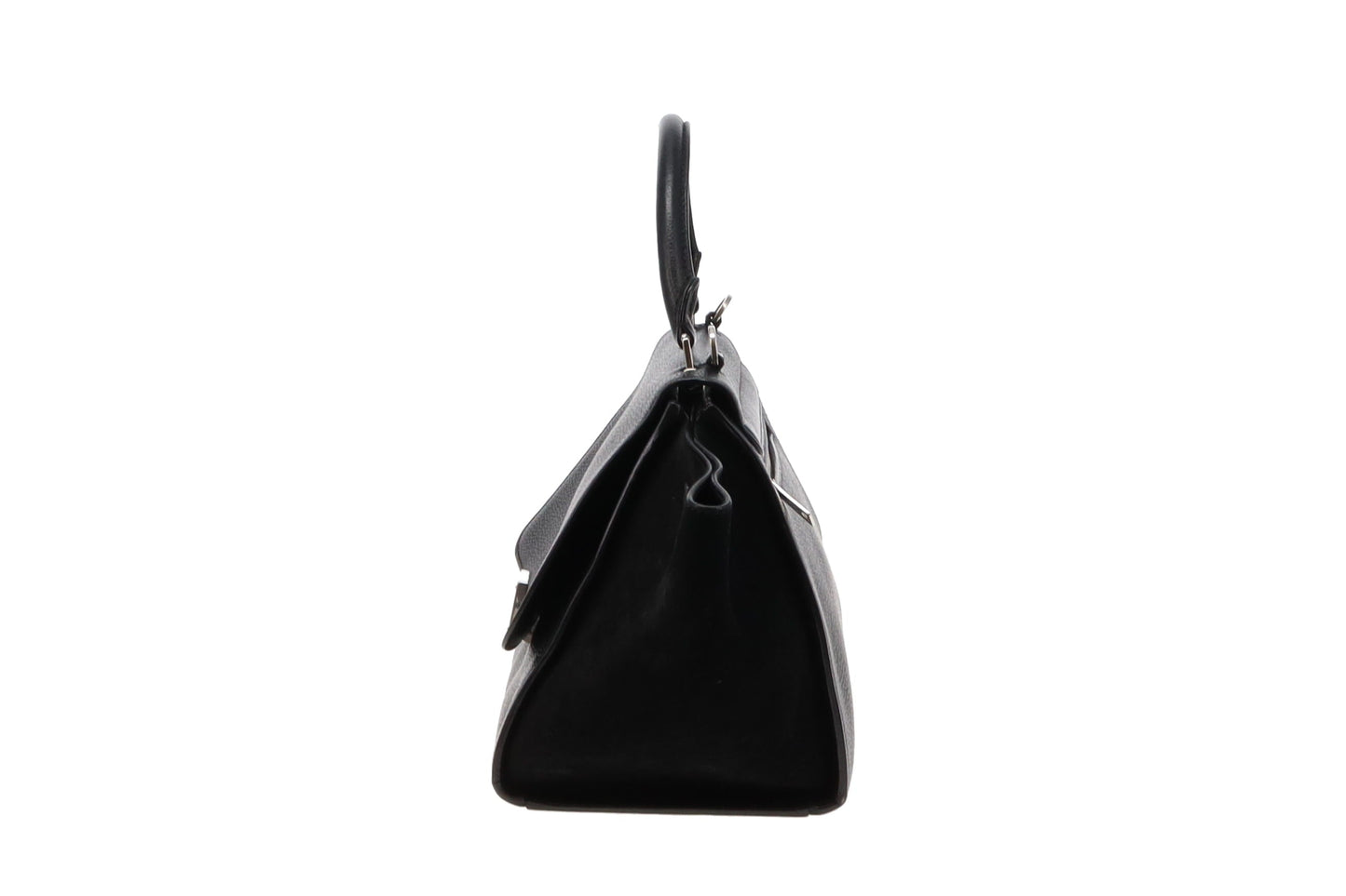 Celine Black Leather And Suede with SHW Trapeze Bag Small