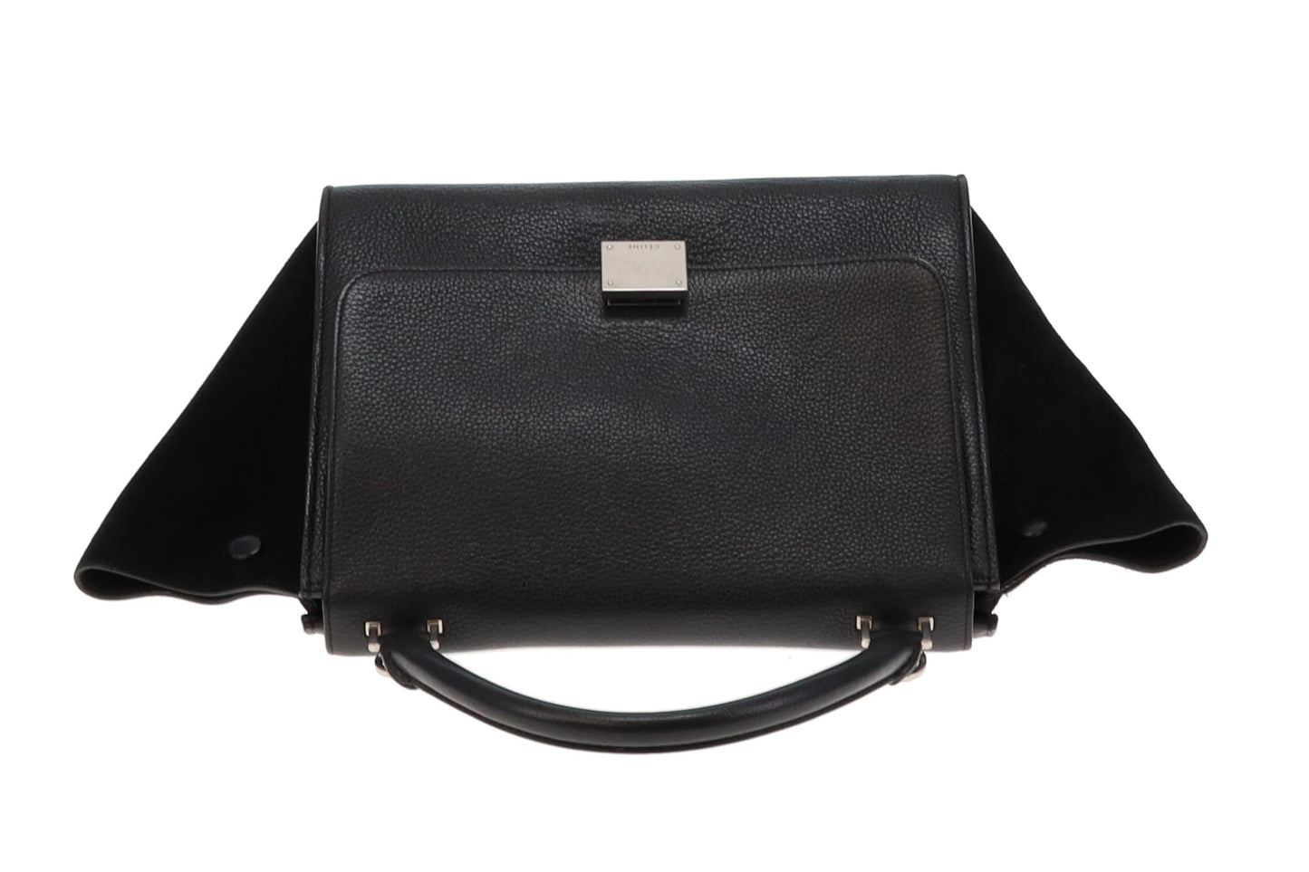 Celine Black Leather And Suede with SHW Trapeze Bag Small